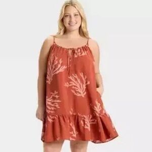 D153 Ava Viv 1X Spaghetti Strap Boho Dress